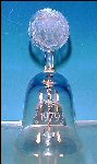 Vintage Annual Etched Crystal Glass Collectible Bell Round Medallion Handle © fc 1979