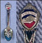 Vintage Collectible Enamel Souvenir Spoon VIRGINIA