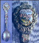 Vintage Enamel MONTANA Collectible Souvenir Spoon KLEPA ARTS, GERMANY