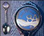 Vintage Silver Tone & Enamel Collectible Souvenir Spoon 1984 WORLD'S FAIR / Louisiana World Exposition