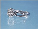 Vintage Cubic Zirconia Cluster 7-Stone Diamond Cocktail Ring