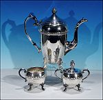 Vintage 3-Piece Silverplate Footed Tea Set CROSBY by A. COHEN & SONS
