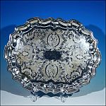 Vintage W & S Blackinton Fine Silverplate 14" Footed Oval Serving Tray Salver