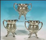 Antique Footed Pairpoint Silverplate Completer Tea Set - Oiron & Canis Major Celestial Motif