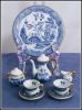 Miniature China Blue Willow Colectible Tea Set