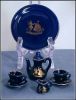 Miniature China Cobalt Blue Colectible Tea Set